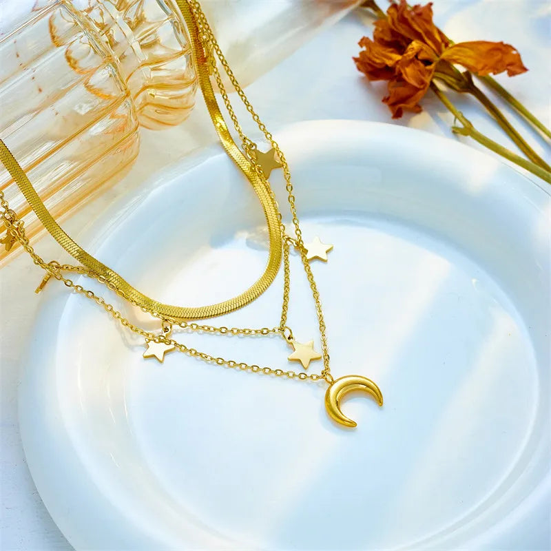 Moon Necklace – Waterproof 18K Gold Necklace by Atella
